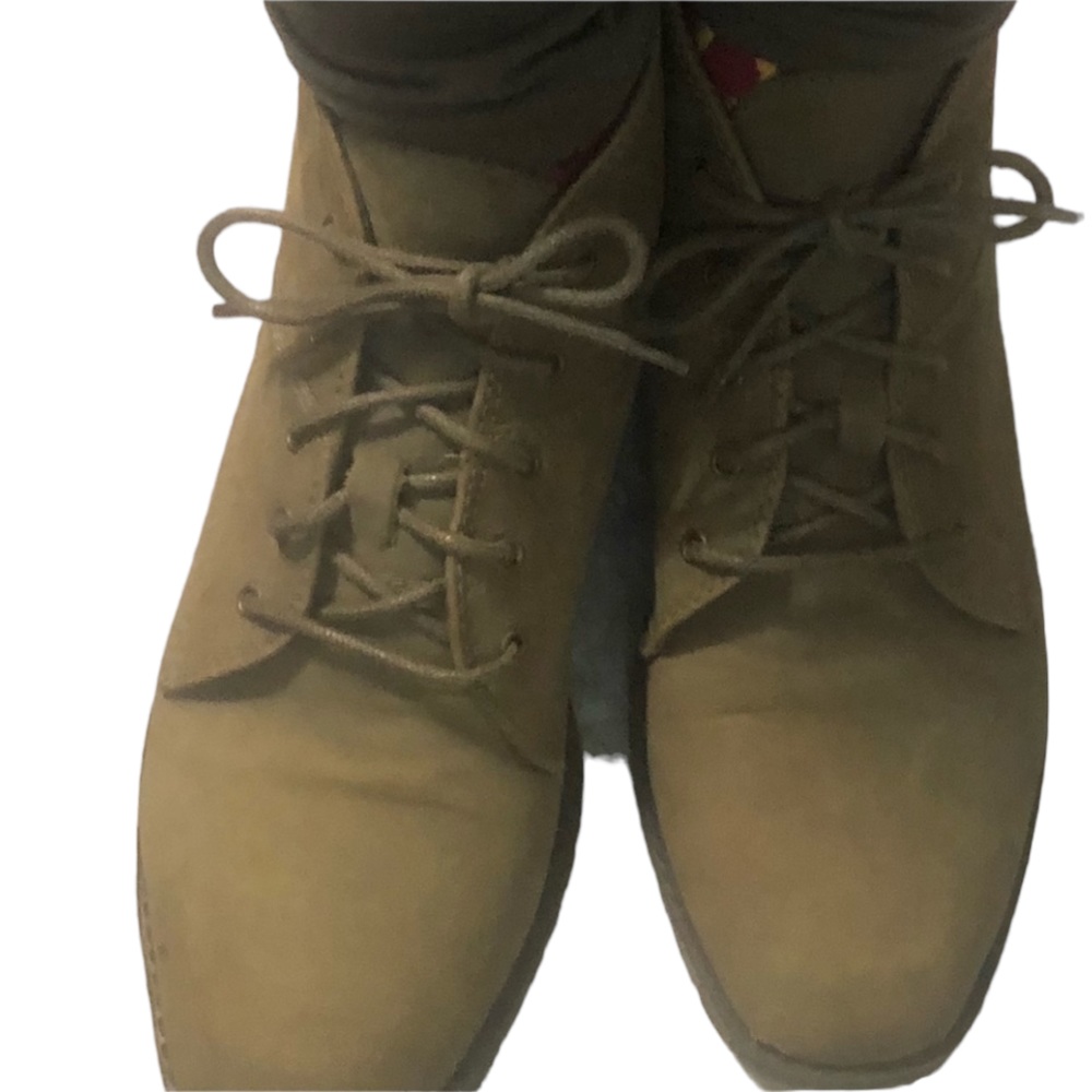 Sporto size 10 Green lace up boots faux suede